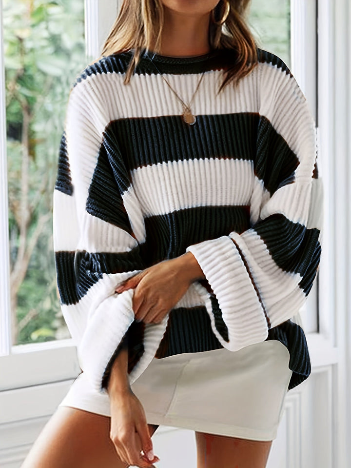 Chloe™ Striped Crew Neck Pullover